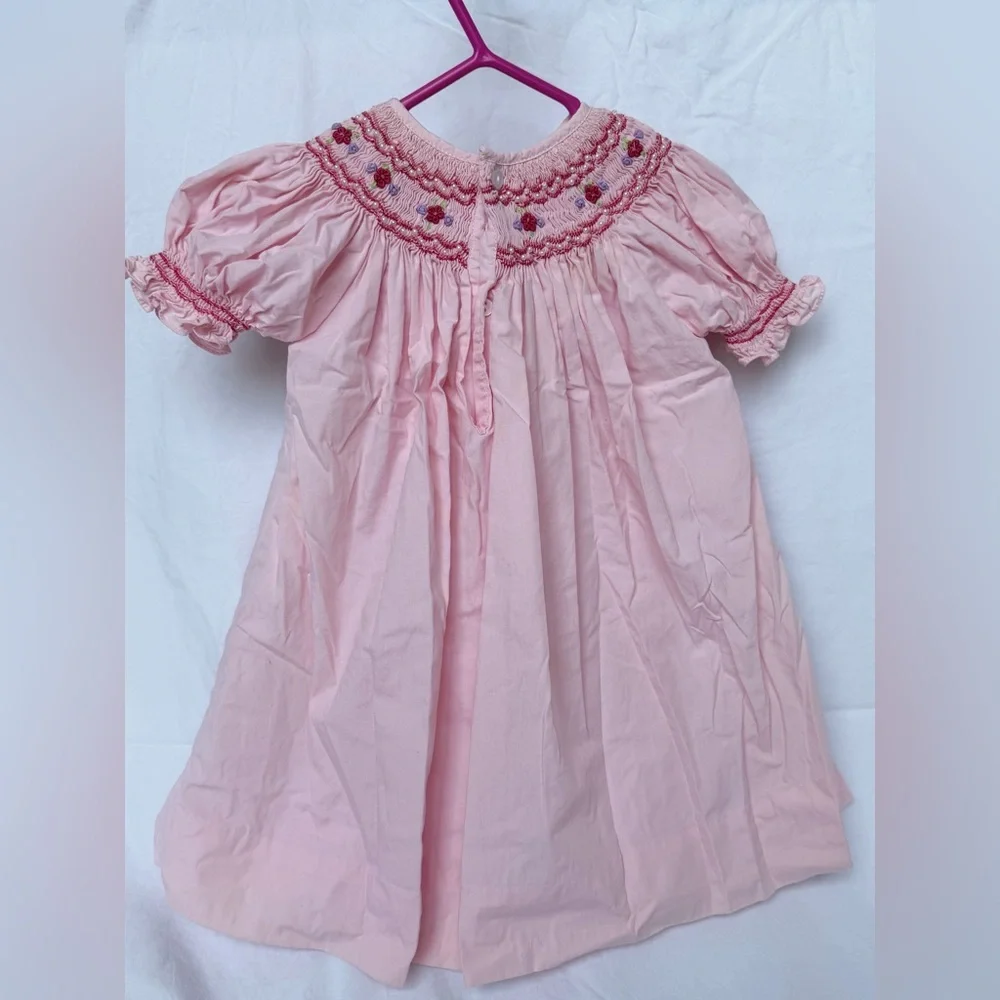 Petit Ami Light Pink Dress with Floral Details